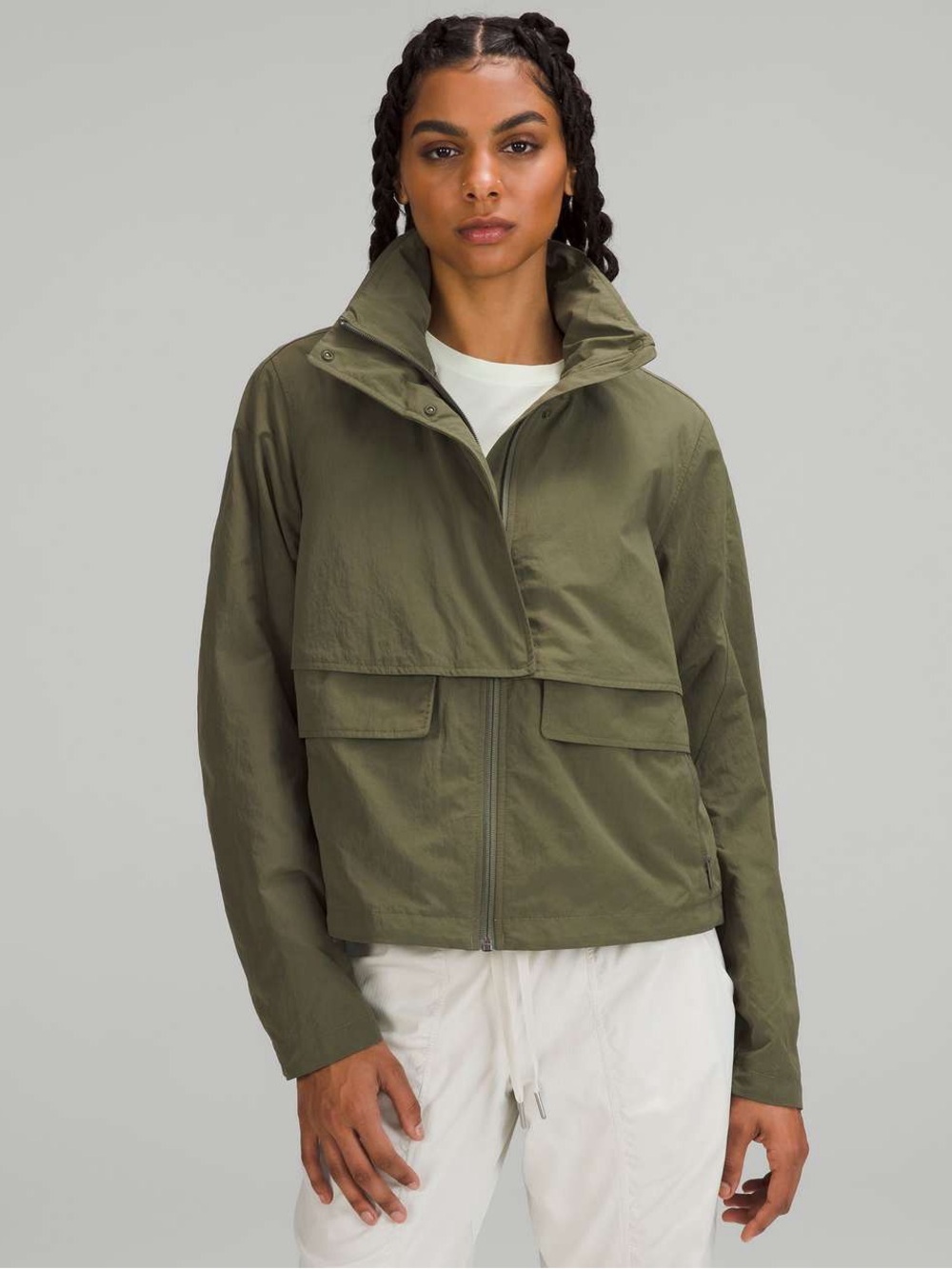 lululemon always effortless Olive Utility Zip Jacket